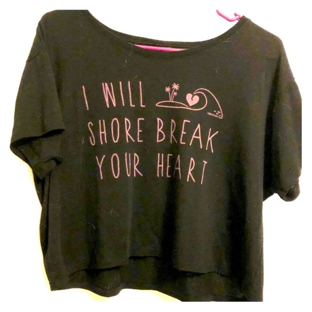 Flomotion Black Short Sleeve Graphic Tee Crop Top